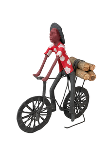  Papa Biking Firewood to Market – Papier-Mâché Sculpture