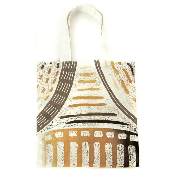 Hand Painted Forest Honeycomb Tote Bag
